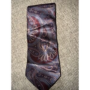 John Weitz Men's Neck Tie Paisley‎ Red Blue 57" x 3" Polyester  Made in USA
